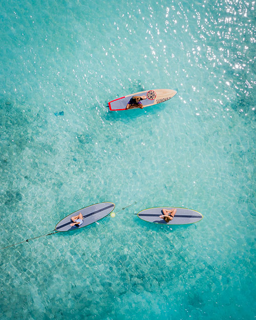 Stand-up Paddle in the Maldivian Sea