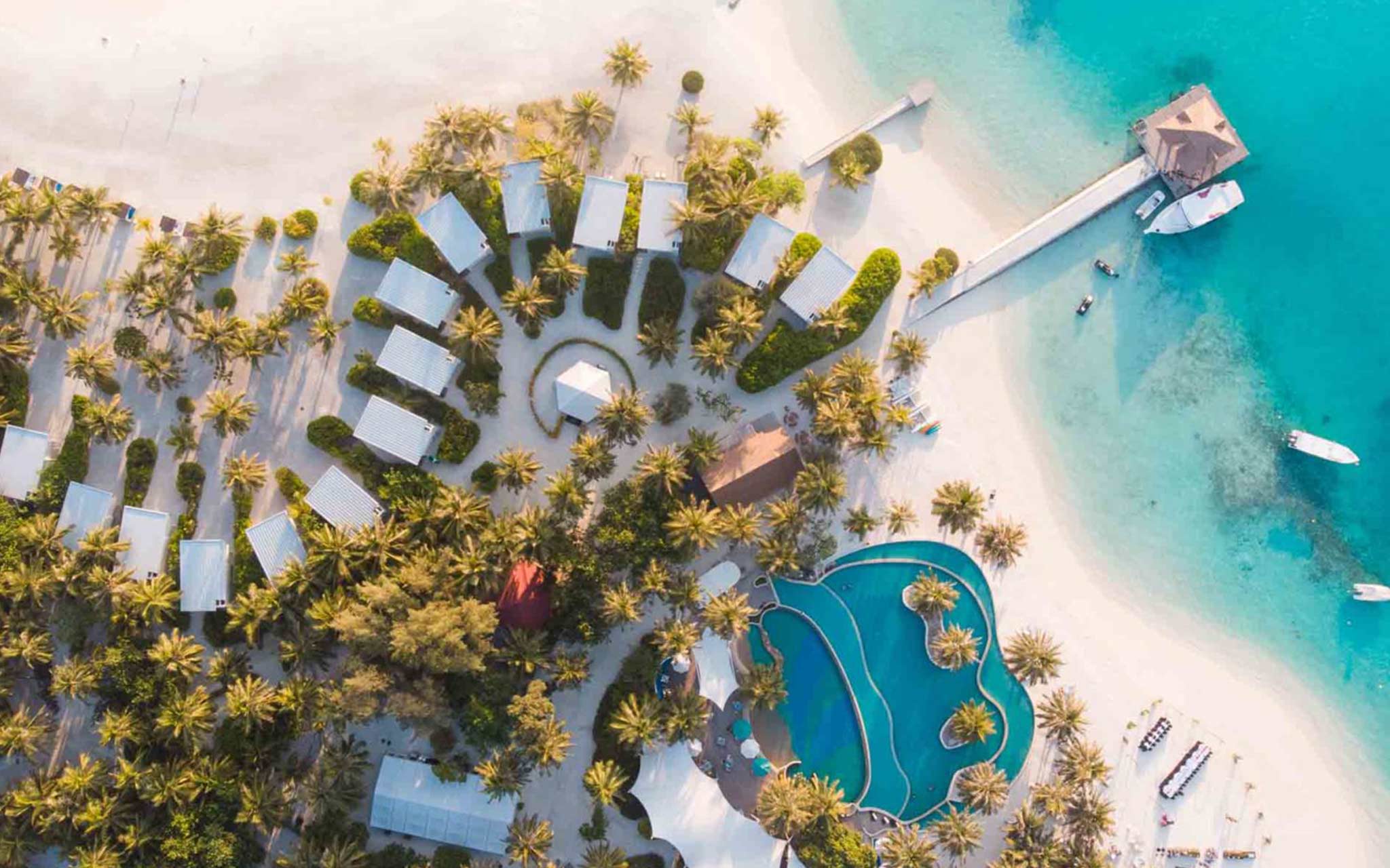 Aerial view of Holiday Inn Resort Kandooma Maldives
