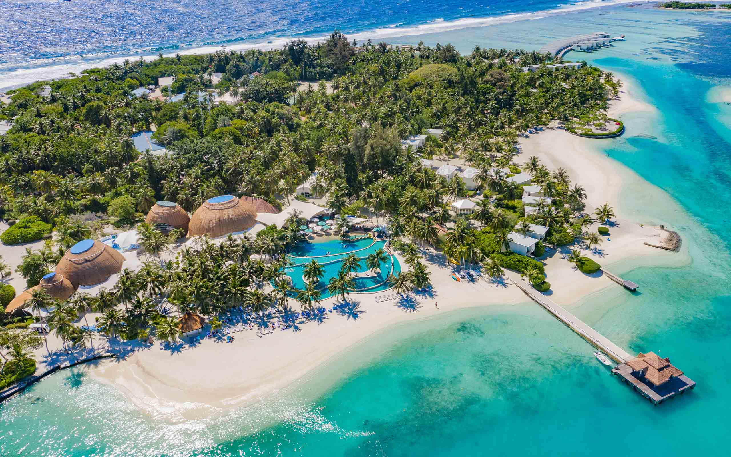 Aerial view of Holiday Inn Resort Kandooma Maldives