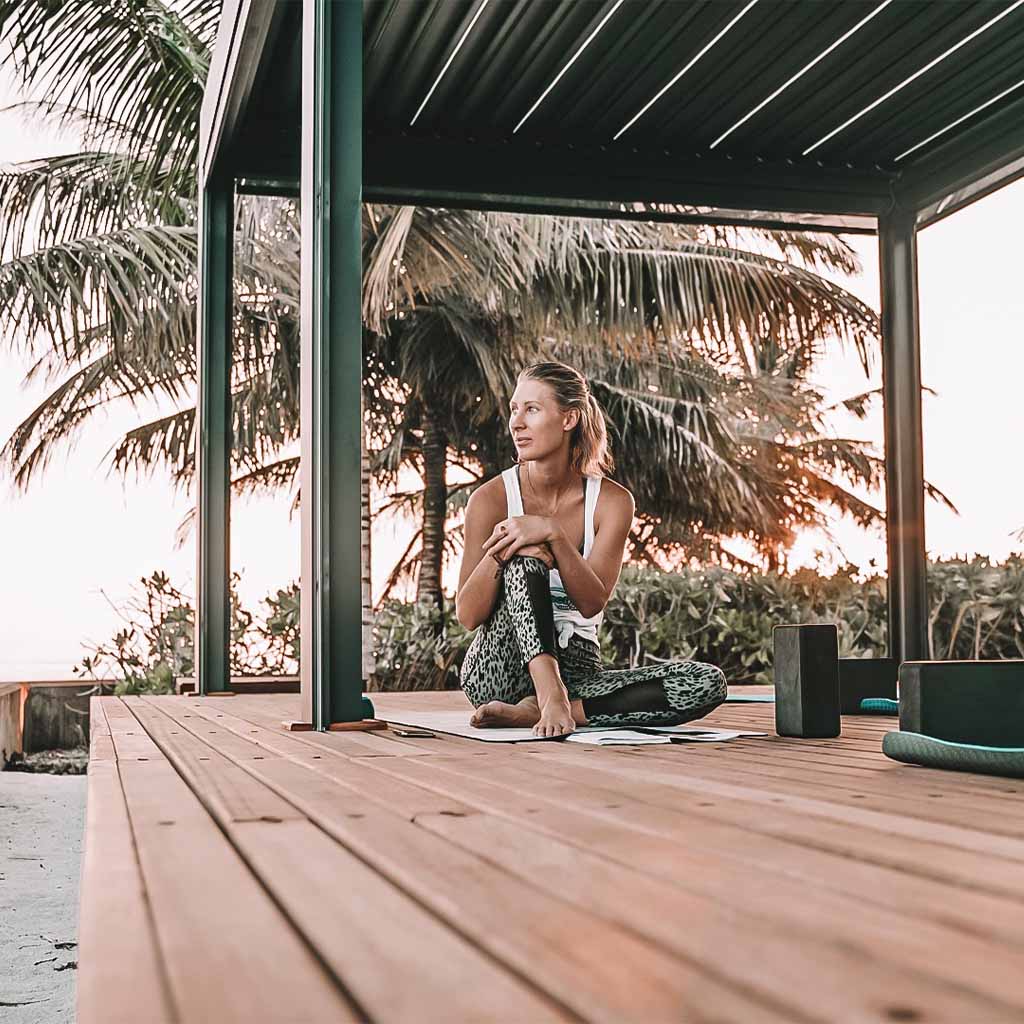 Guest After a Yoga Session at Holiday Inn Resort Maldives