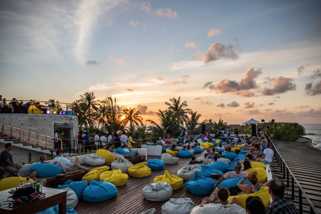 The Sunset Deck Area at Holiday Inn Resort Maldives