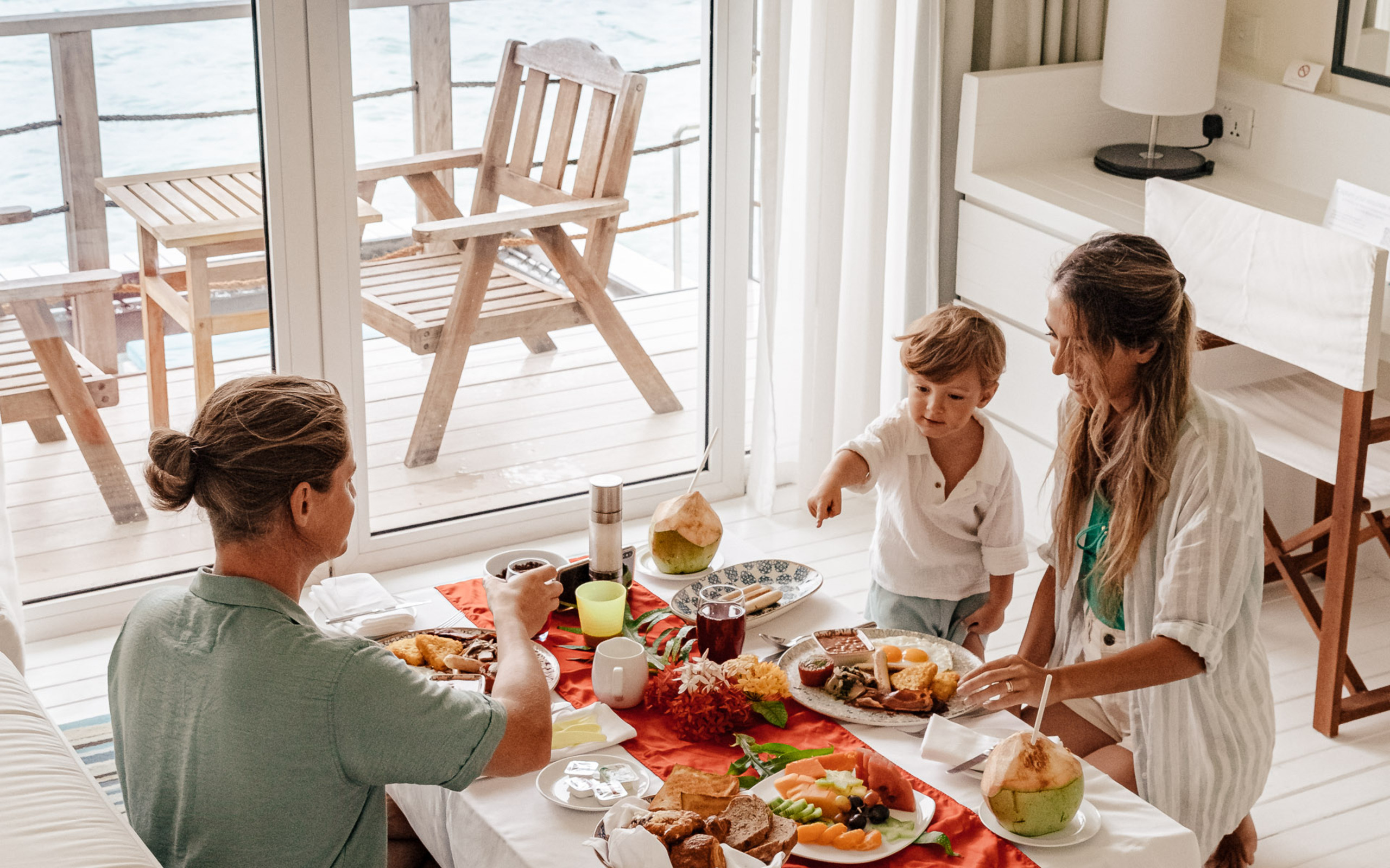 Family Having Breakfast at Holiday Inn Resorts Maldives